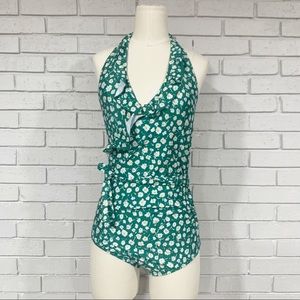 ModCloth Women’s Green Floral Bathing Suit